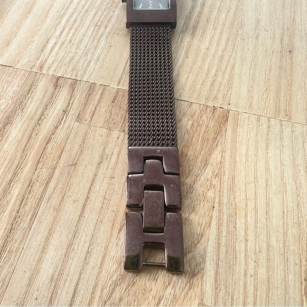 Dkny Ladies Rectangular Metallic Brown Dress Watc… - image 4